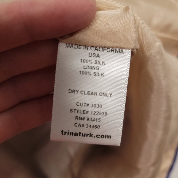 Trina Turk Caspian Agate Swirl Silk Dolman Short Sleeve  Mini Dress Size 0 - Picture 8 of 8